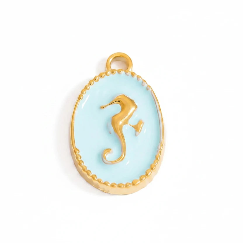 Blue Seahorse Charm