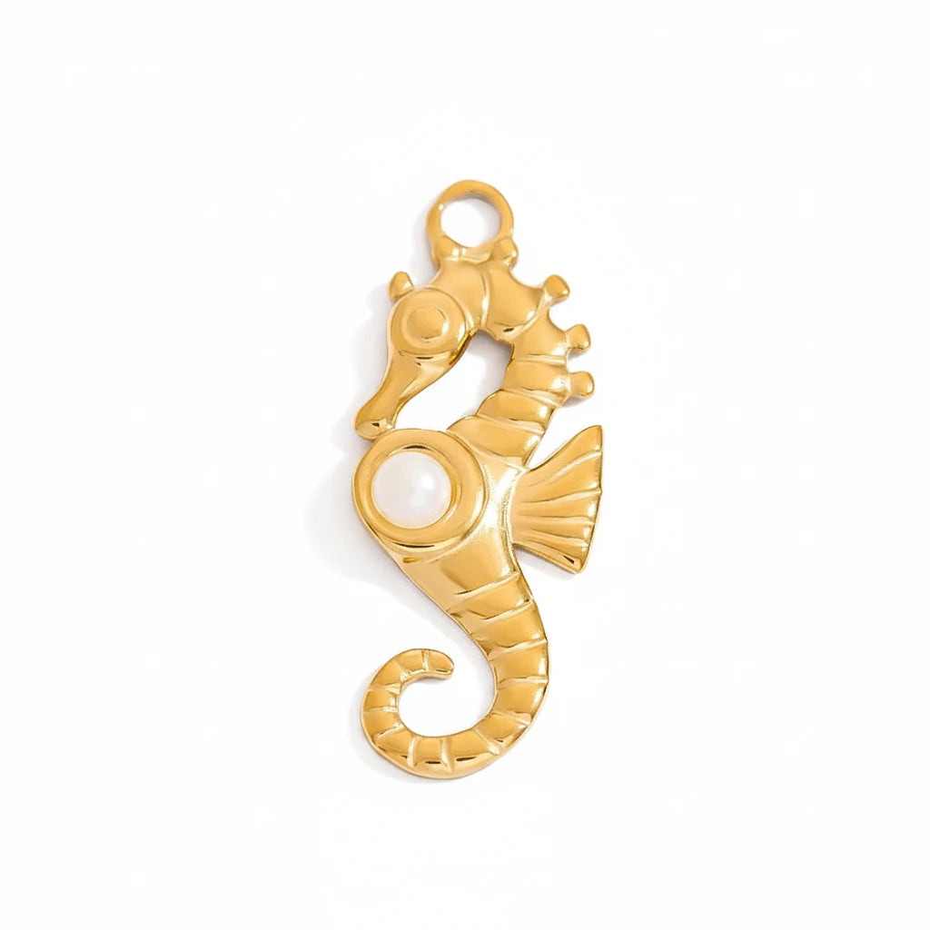 Pearl Seahorse Charm