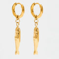 Tidal Koi Fish Pendant Hoop Earrings