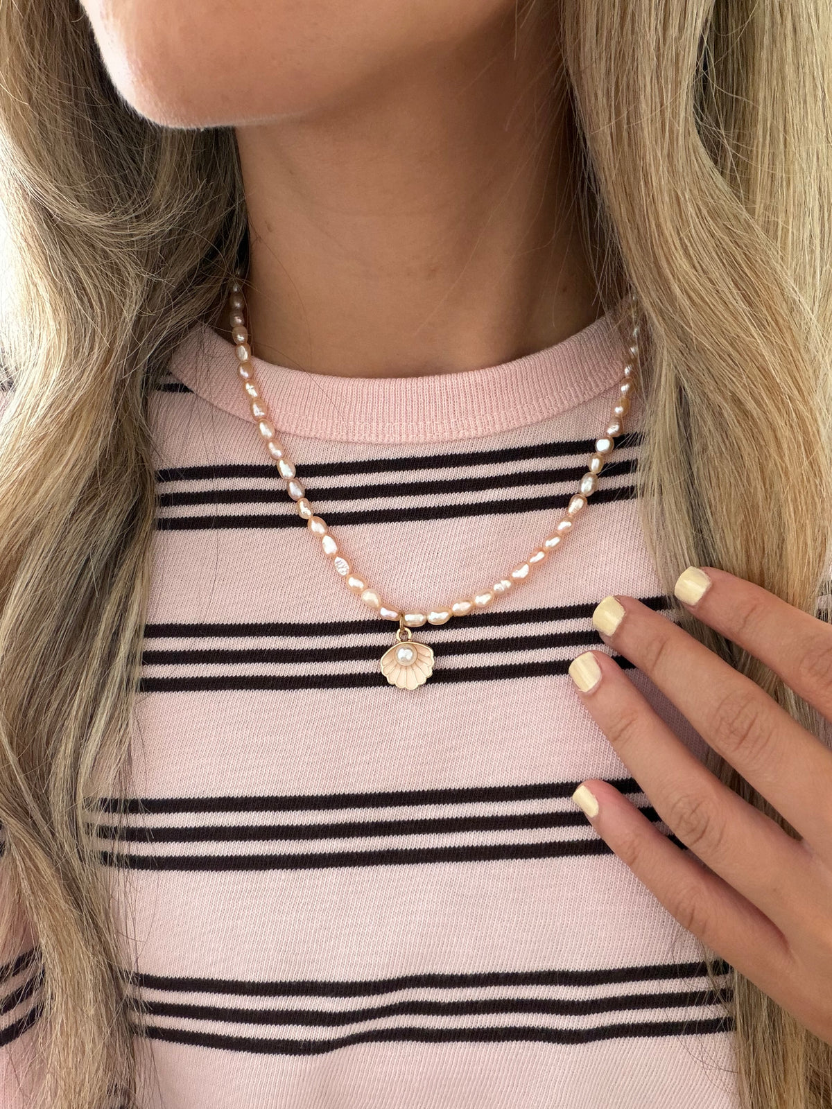 Pink Pearl Shell Necklace