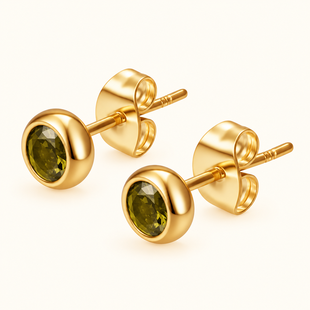 Olive Dot Studs