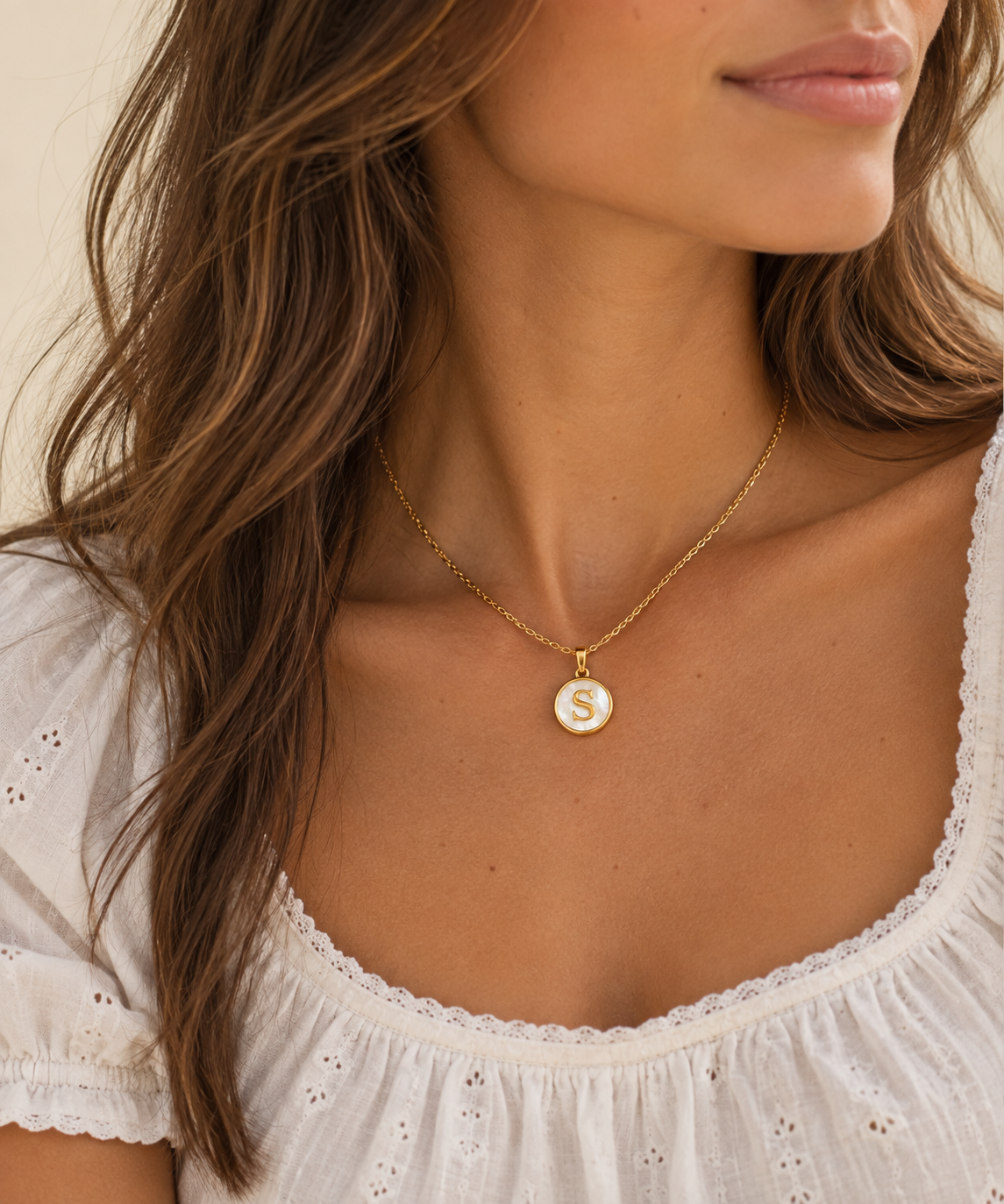Shell Initial Necklace