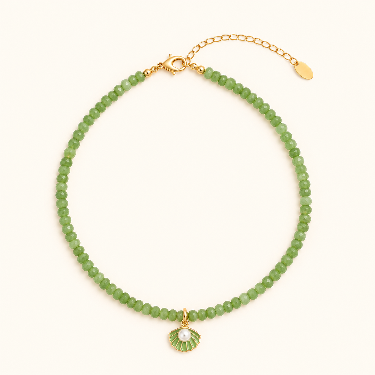 Sea Glass Pearl Shell Necklace