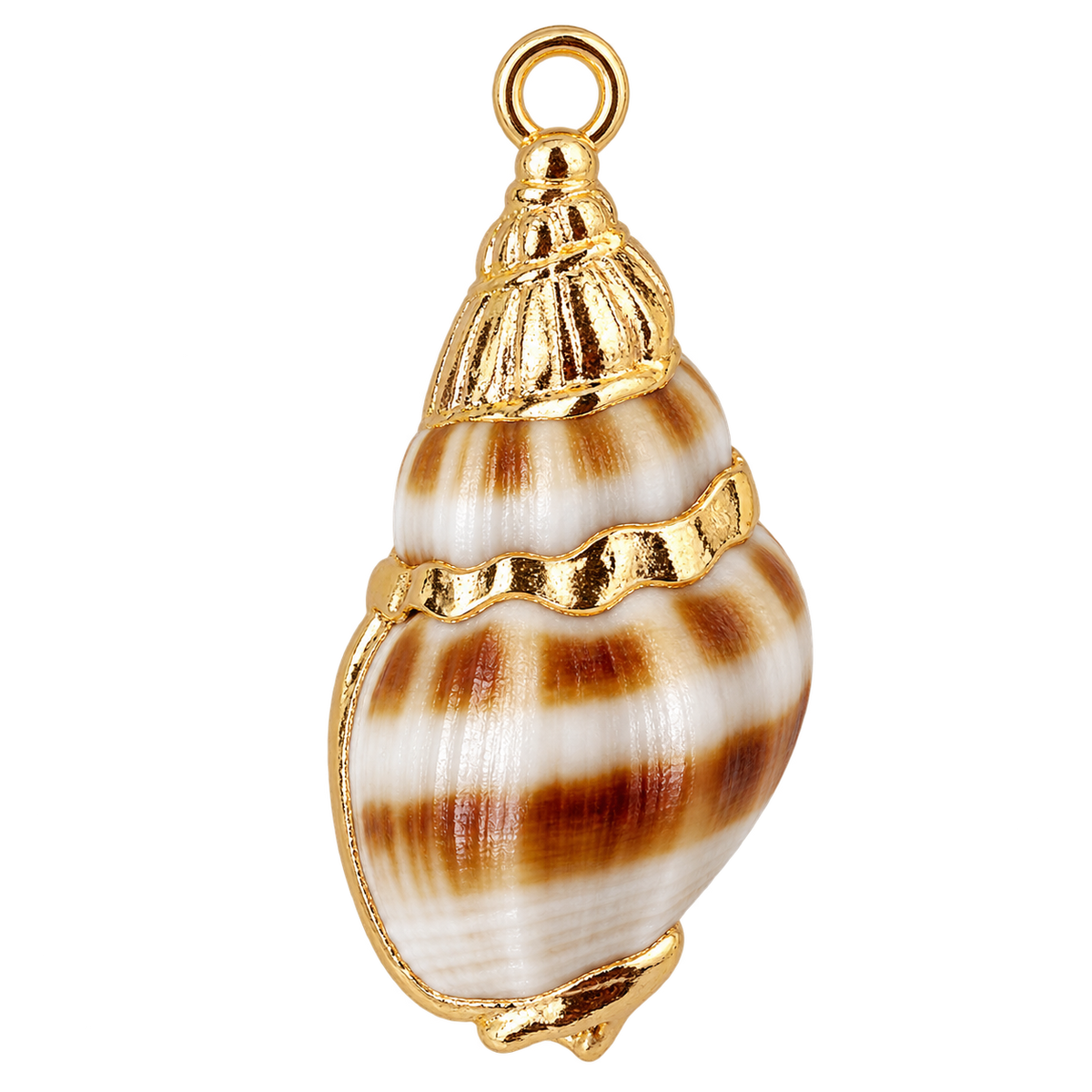 Gilded Coffee Conch Charm