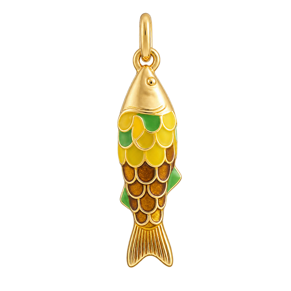 Tropical Fish Charm - Brown Green