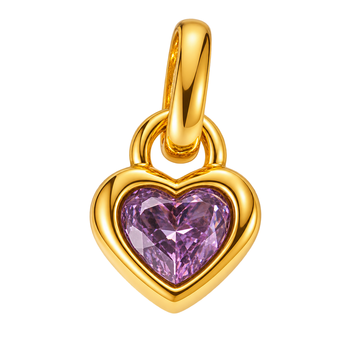 Heart Birthstone Charm - February