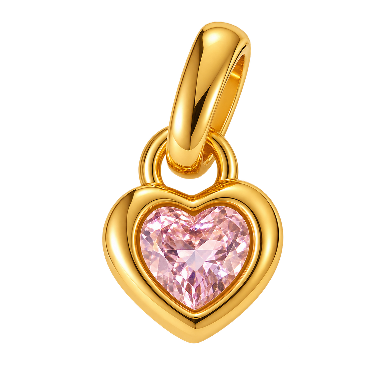 Heart Birthstone Charm - October