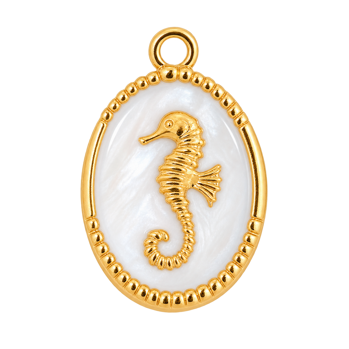 Ivory Seahorse Charm