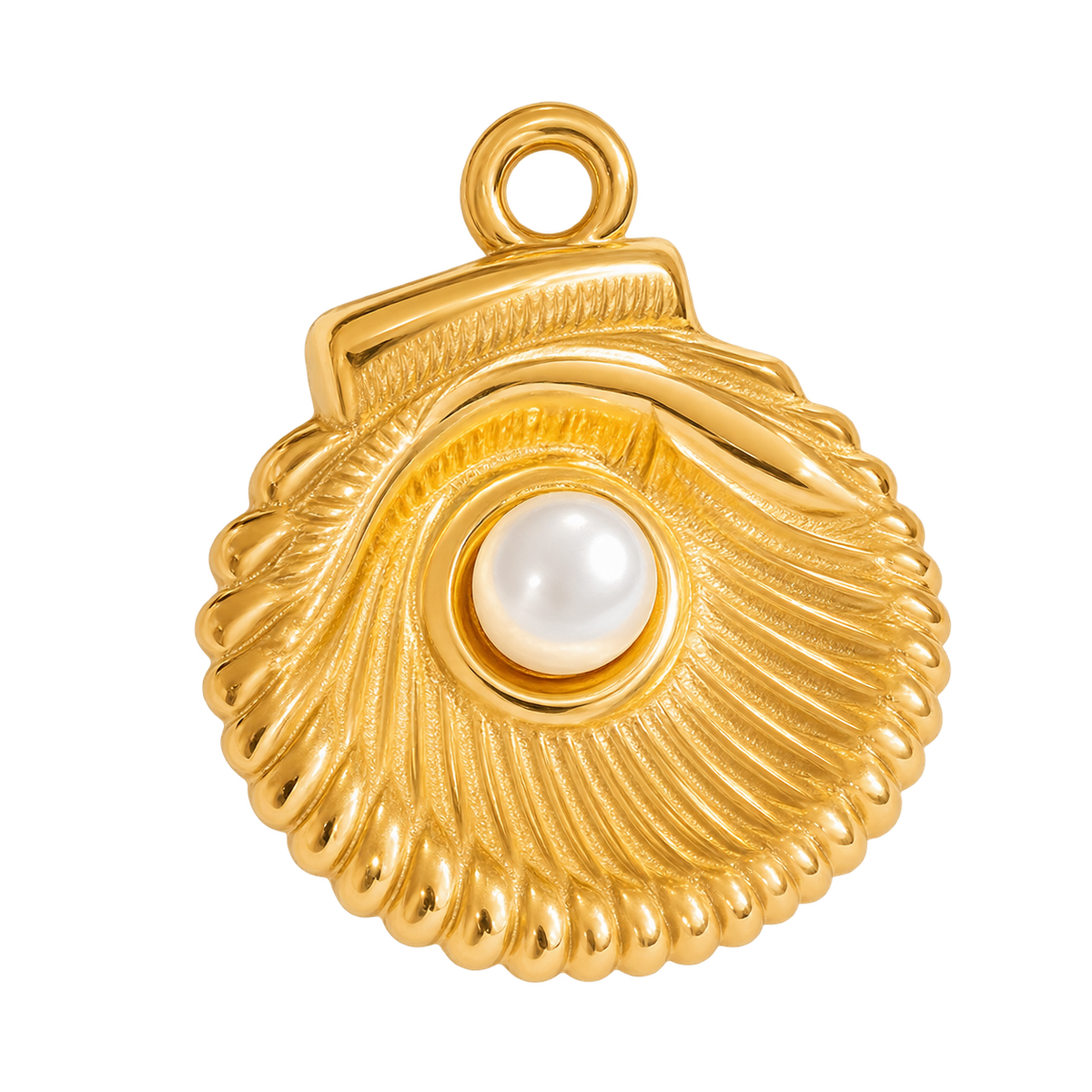 Gilded Pearl Shell Charm
