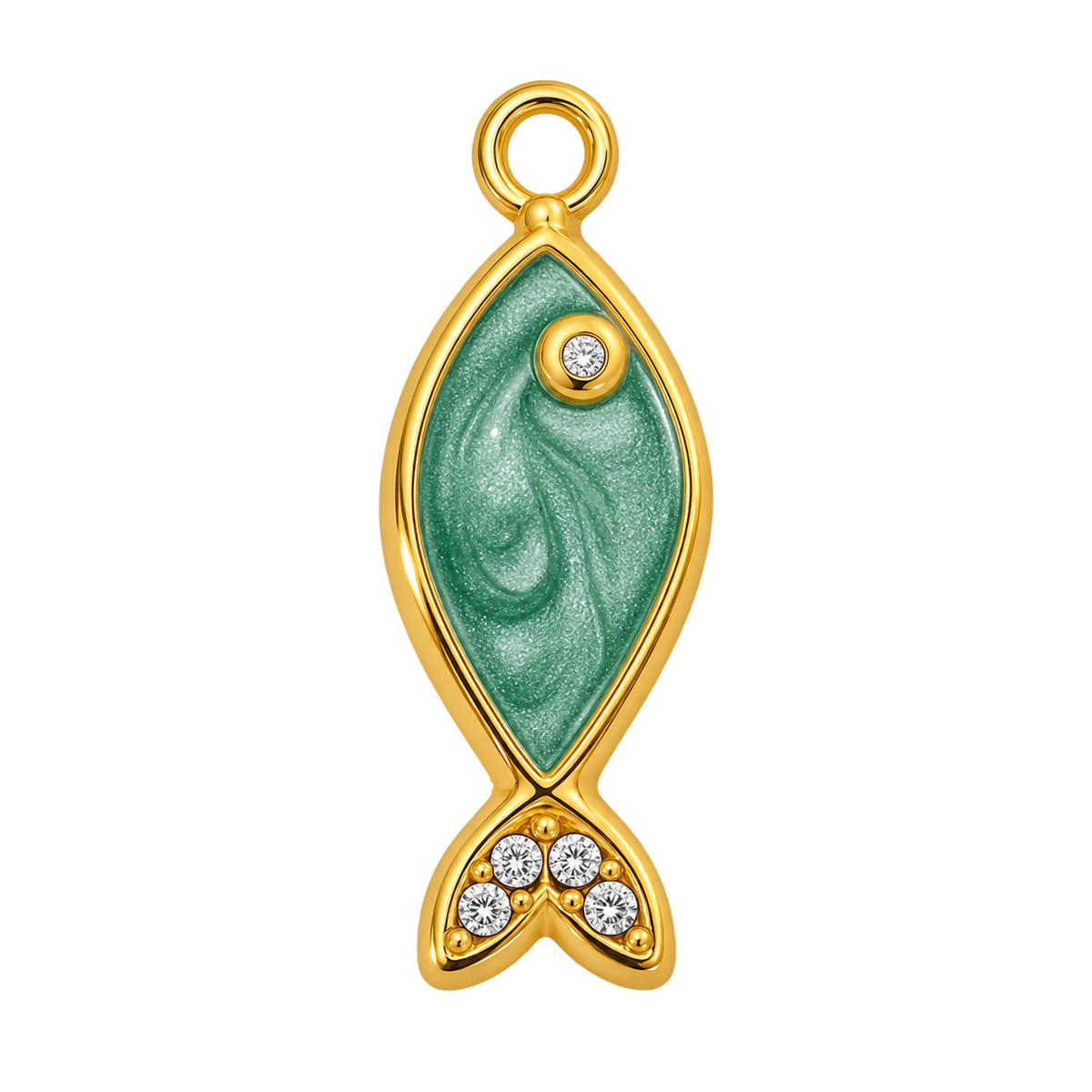 Emerald Green Fish Charm