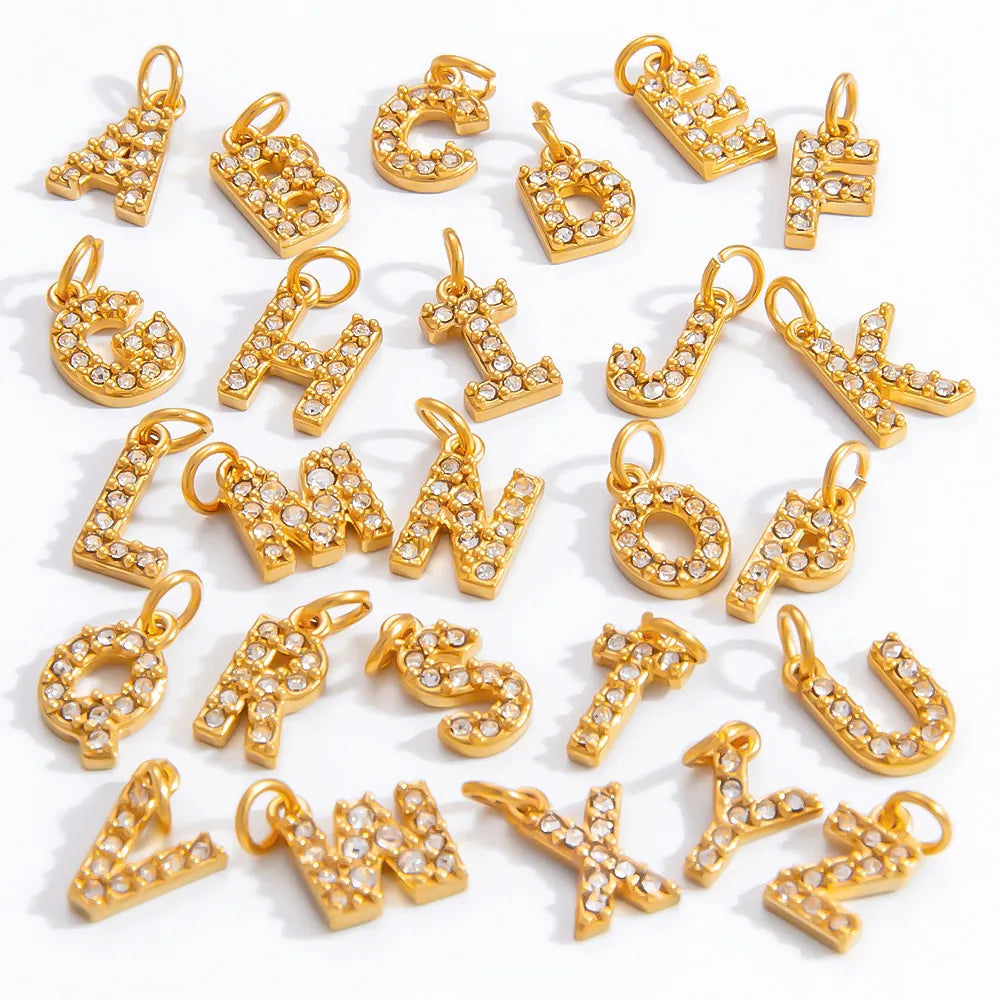 Alphabet Zircon Letter Charm