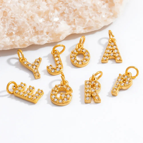 Alphabet Zircon Letter Charm