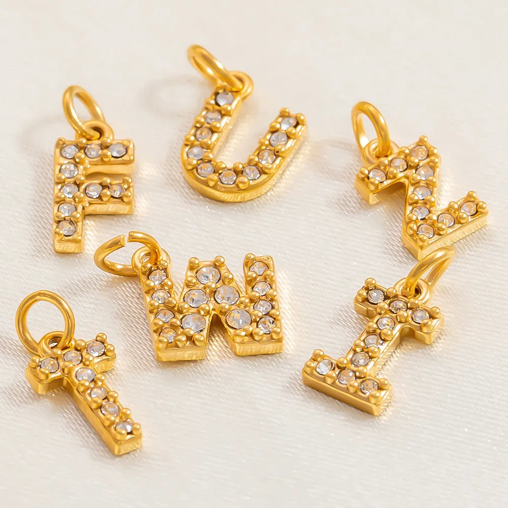 Alphabet Zircon Letter Charm