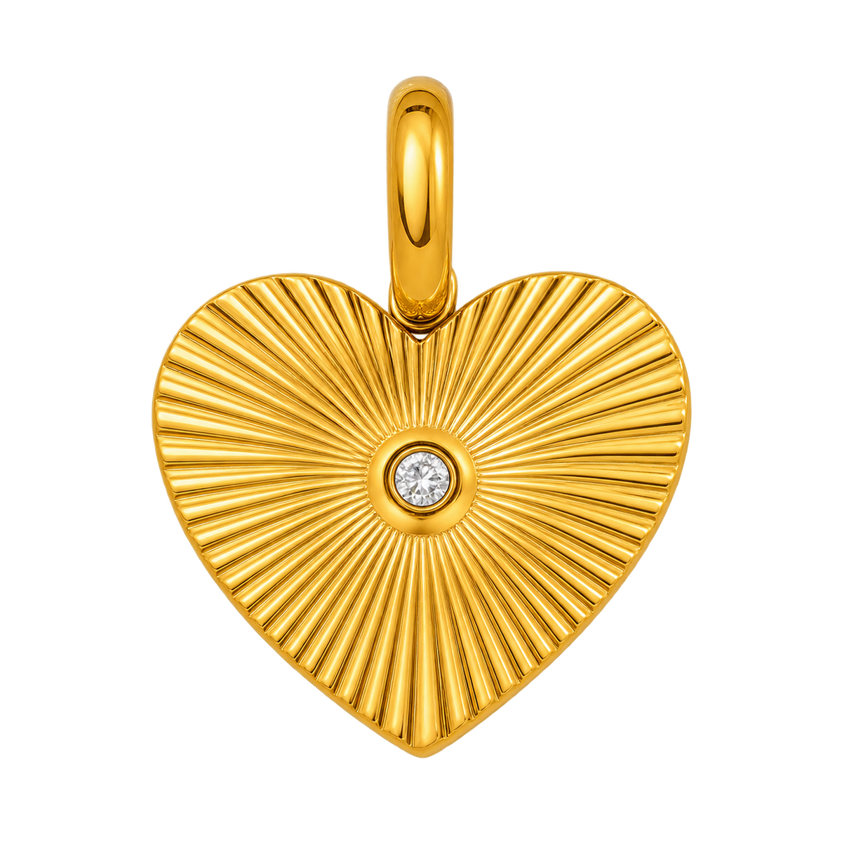 Sunburst Heart Charm