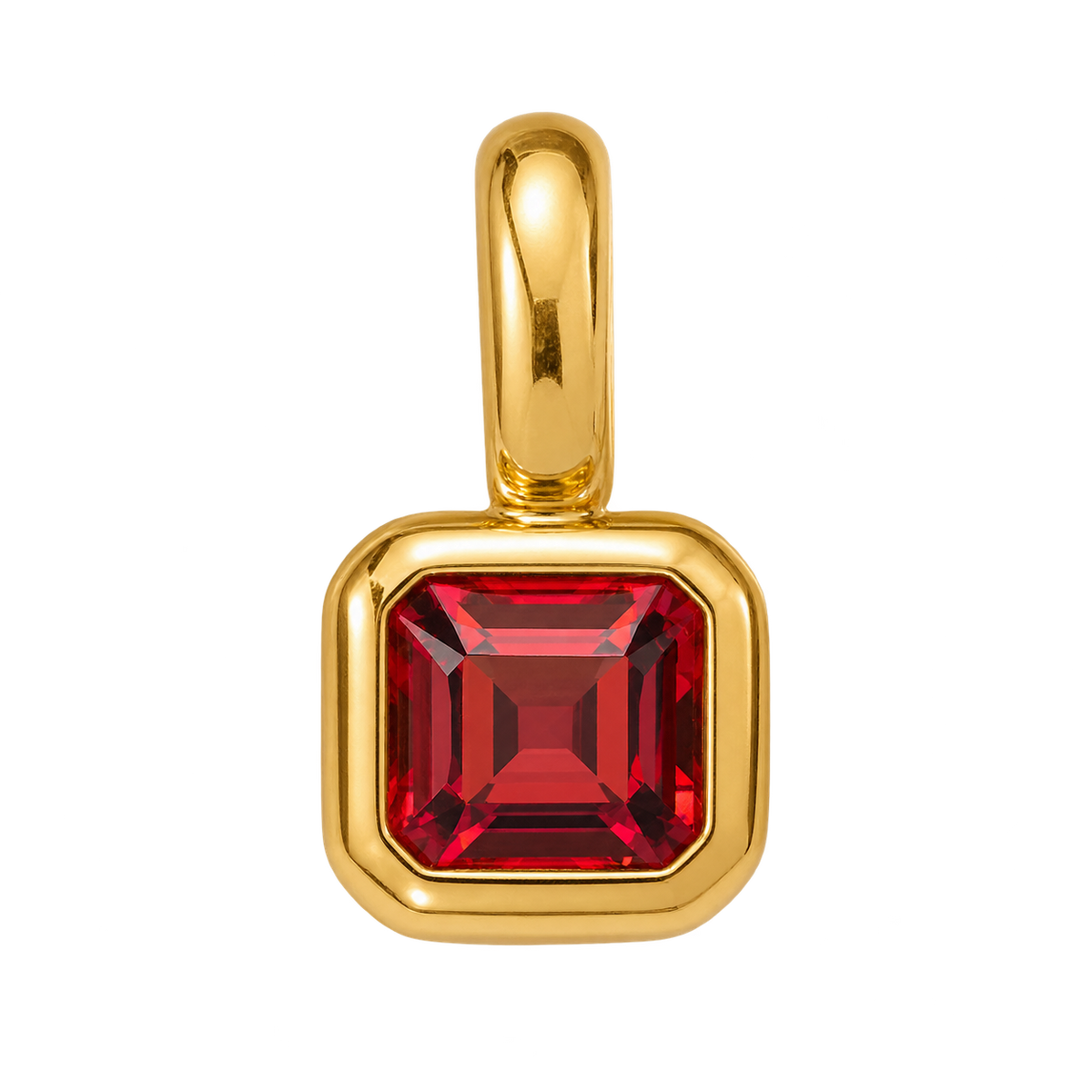 Square Birthstone Charm