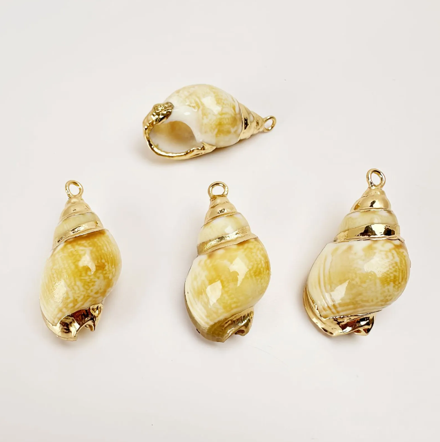Golden Conch Shell Charm