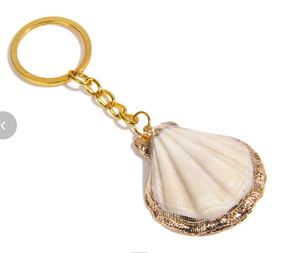 Creamy White Shell Keychain