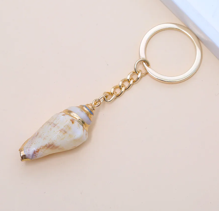 Golden Cone Shell Keychain