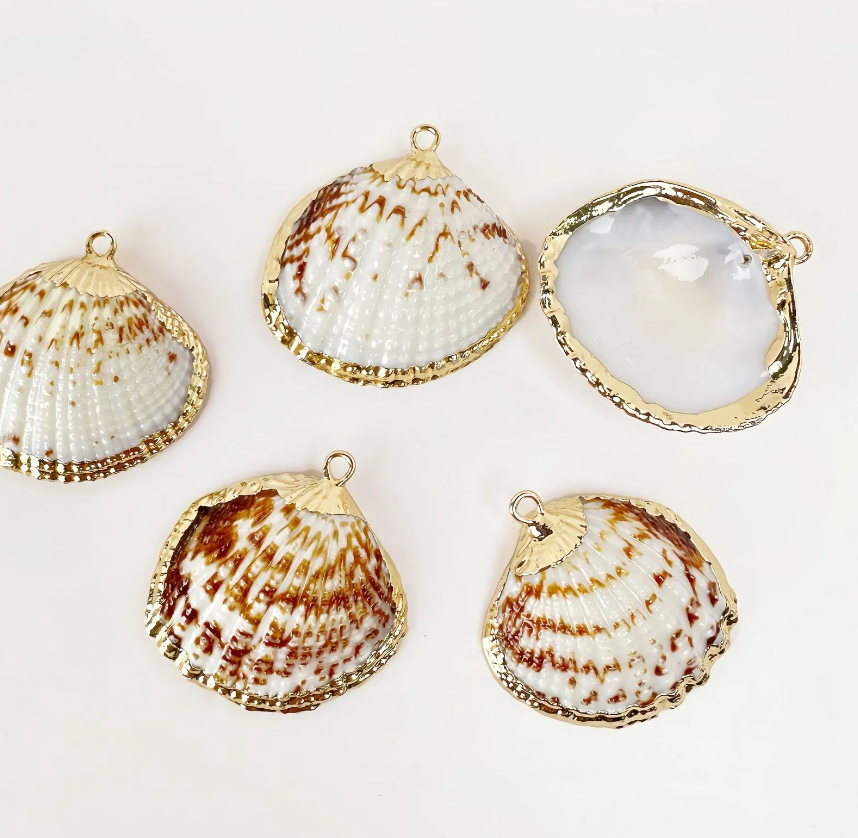 Amber Wave Shell Charm