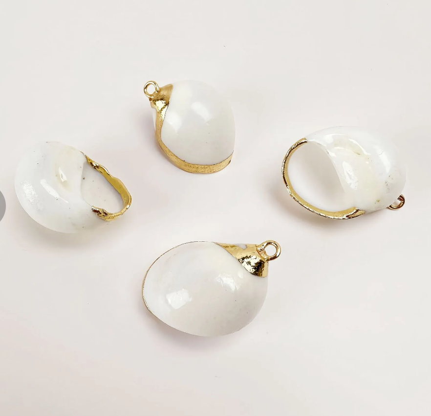 White Moonstone Shell Charm