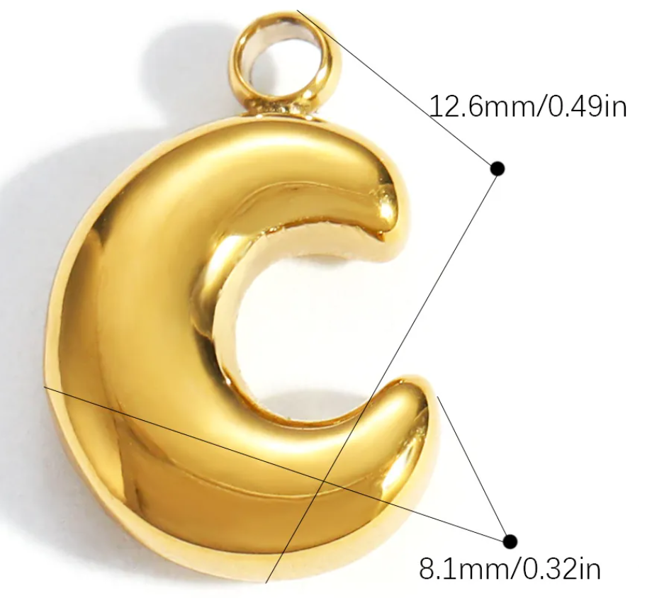 Bubble Initial Letter Charm