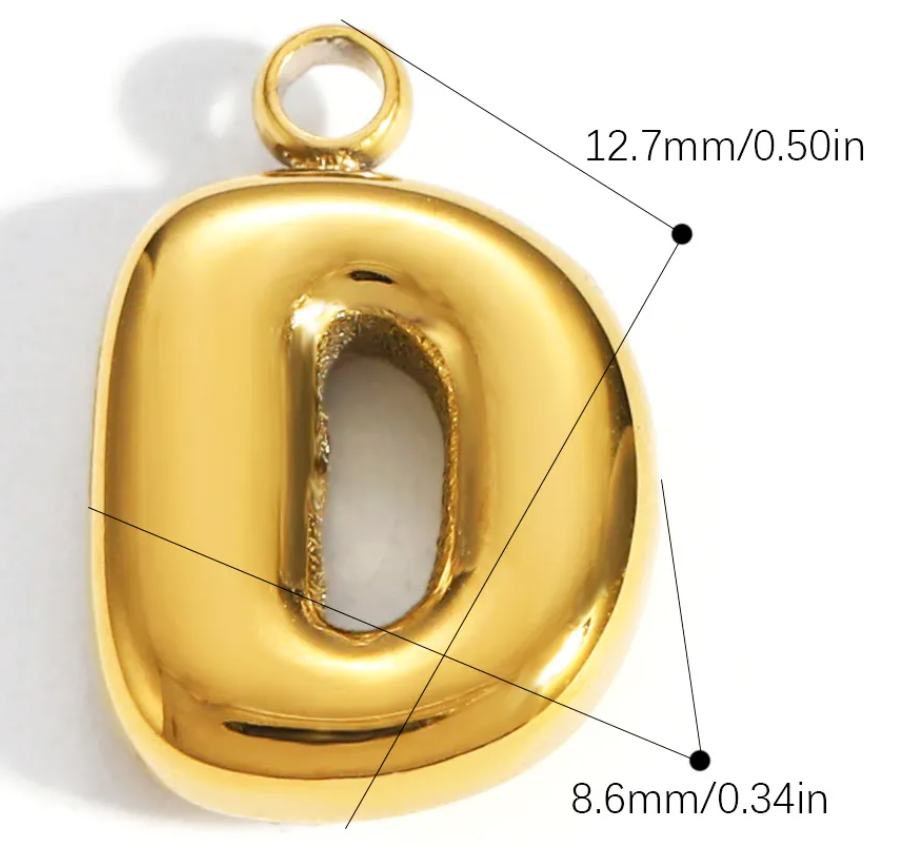 Bubble Initial Letter Charm