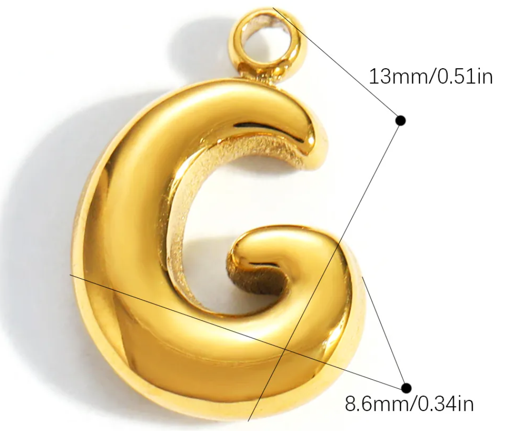 Bubble Initial Letter Charm