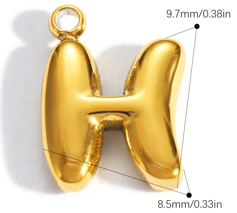 Bubble Initial Letter Charm