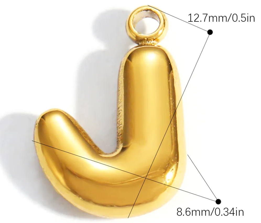 Bubble Initial Letter Charm