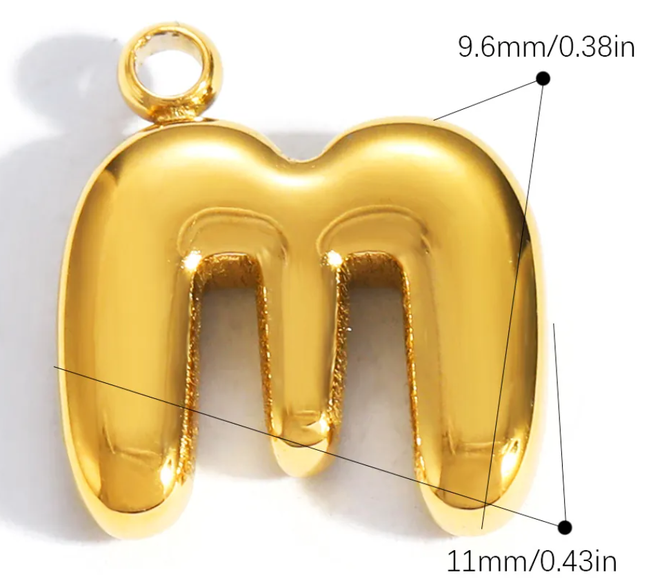 Bubble Initial Letter Charm