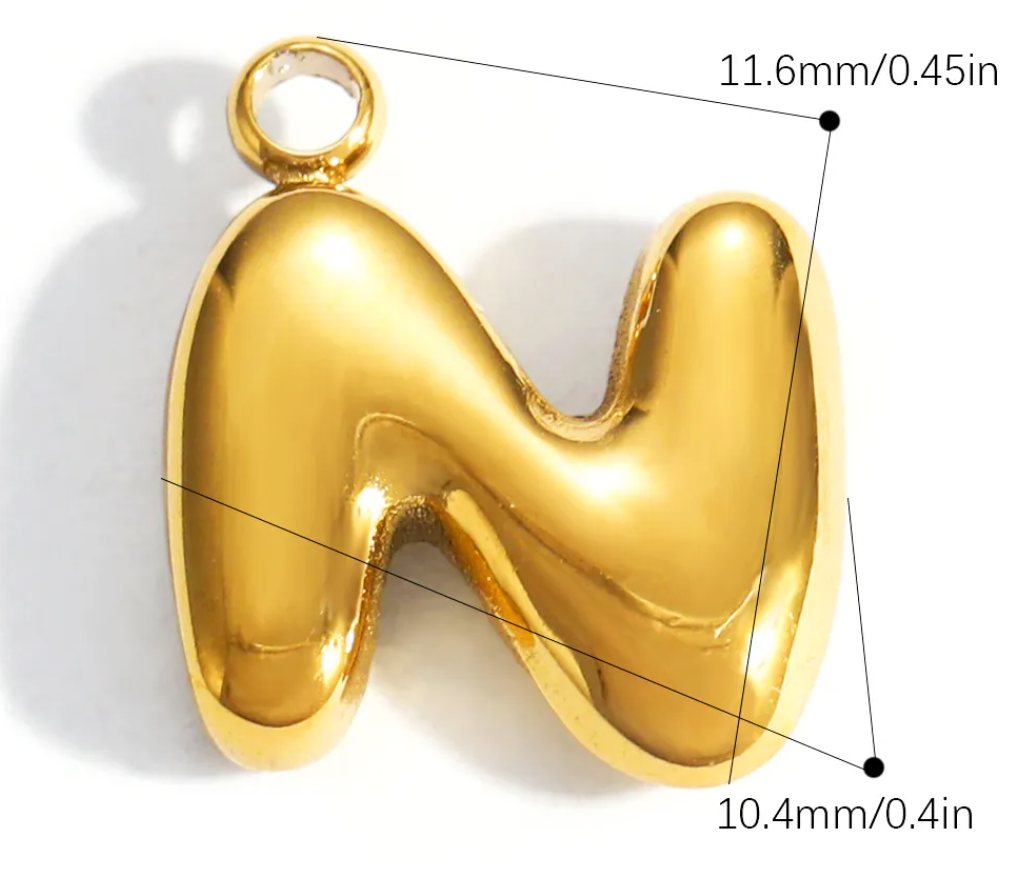 Bubble Initial Letter Charm
