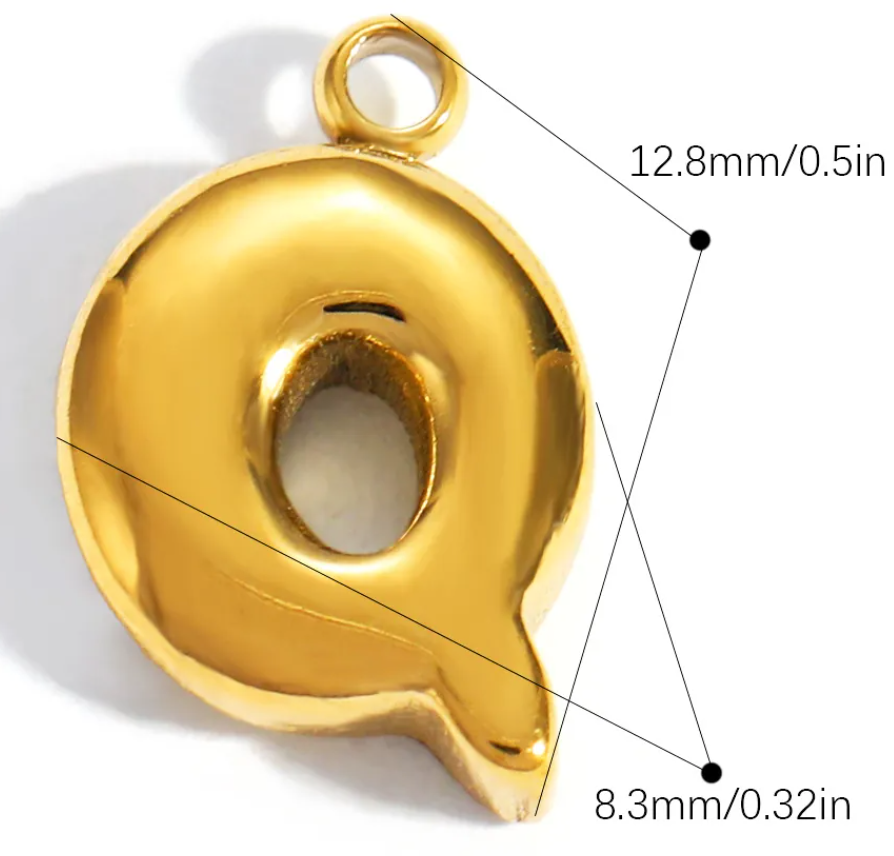 Bubble Initial Letter Charm