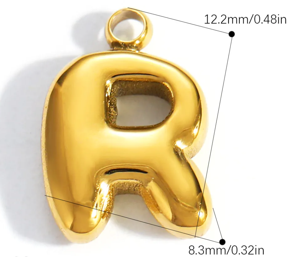 Bubble Initial Letter Charm
