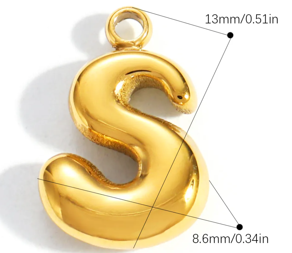 Bubble Initial Letter Charm