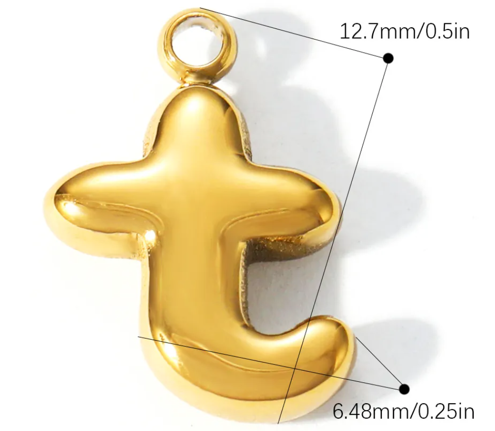 Bubble Initial Letter Charm