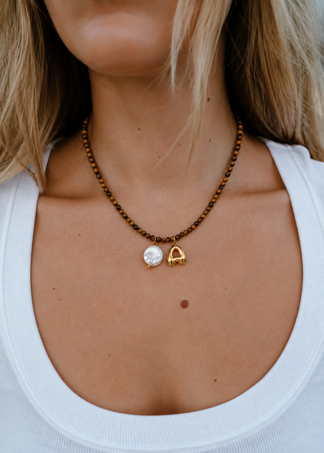Terra Pearl Initial Necklace